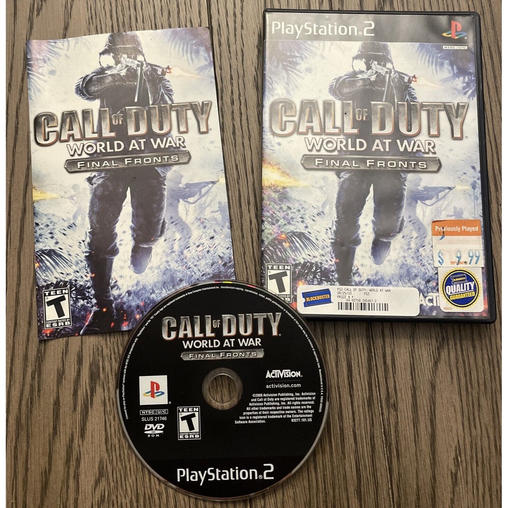 Call of Duty World at War Final Fronts Playstation 2 PS2 Blockbuster Stickers